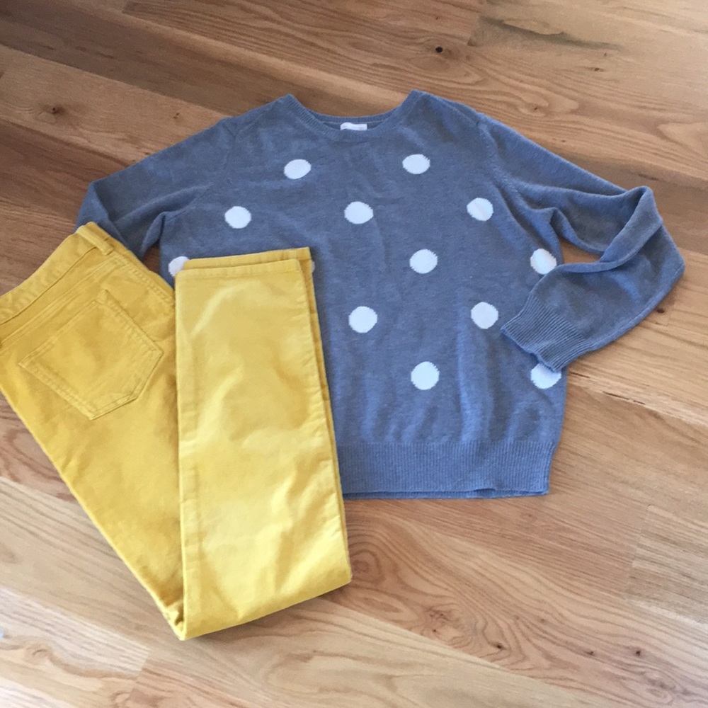 Gap Grey Polka Dot Sweater